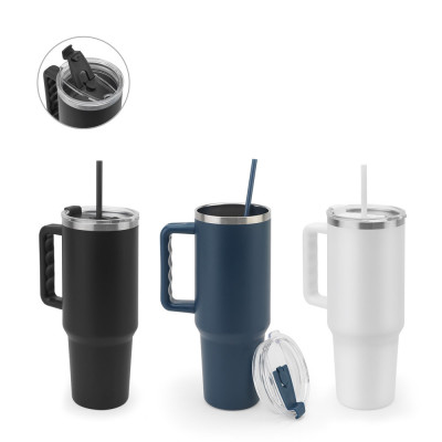 JOYNER XL. Large stainless steel travel cup (91 recycled) with vacuum insulated double wall and a matt finish 1300 mL